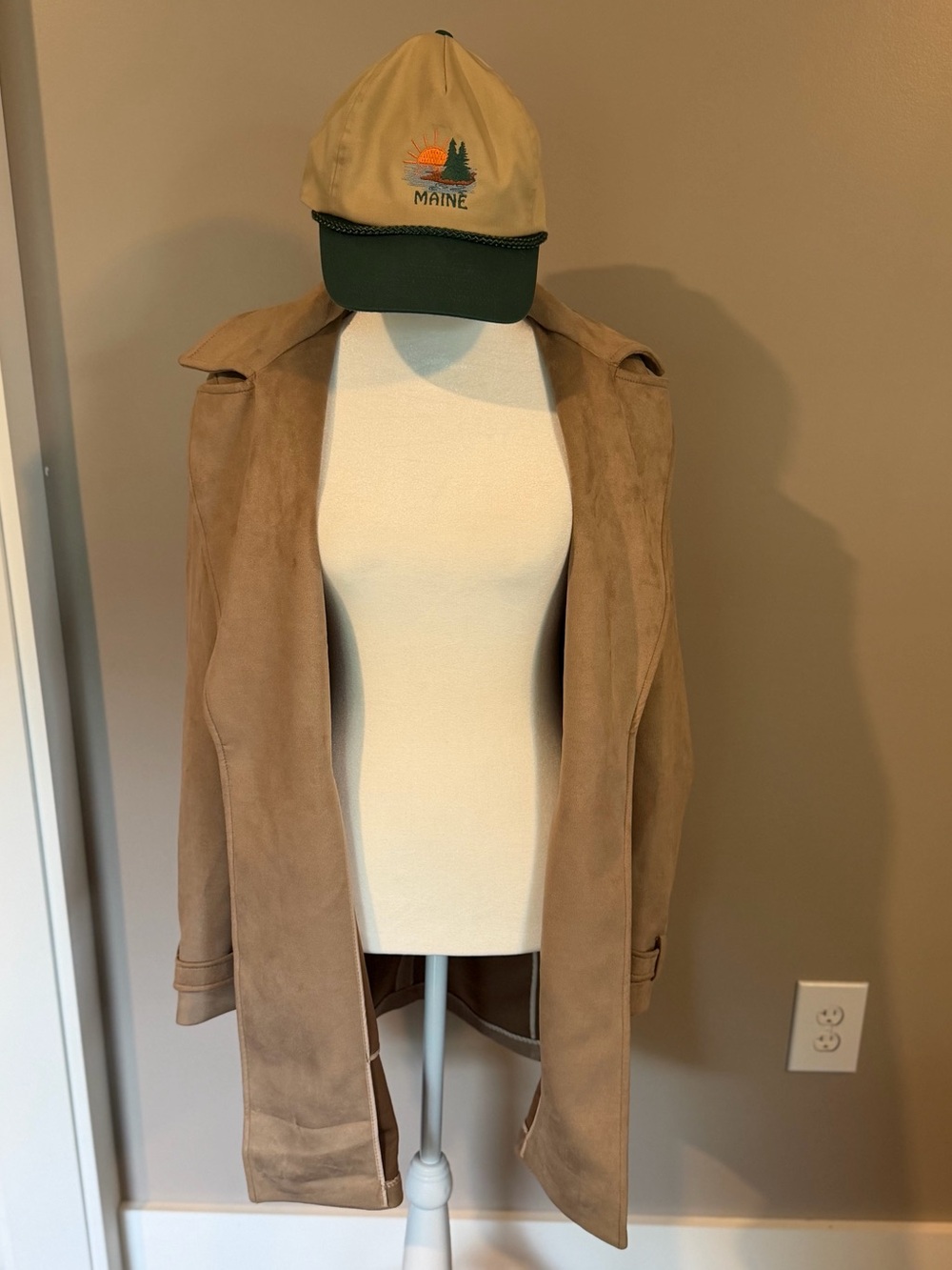 Magaschoni Faux Suede Trench Coat - Size S/P - NWT